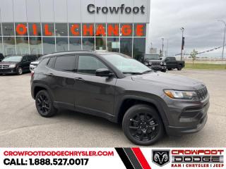 <b>Leather Seats,  4G Wi-Fi,  Heated Steering Wheel,  Remote Start,  Proximity Key!</b><br> <br> <br> <br>  With outstanding off-road capability augmented by refined on-road manners, this 2023 Jeep Compass offers the best of both worlds. <br> <br>Keeping with quintessential Jeep engineering, this 2023 Compass sports a striking exterior design, with an extremely refined interior, loaded with the latest and greatest safety, infotainment and convenience technology. This SUV also has the off-road prowess to booth, with rugged build quality and great reliability to ensure that you get to your destination and back, as many times as you want. <br> <br> This granite crystal SUV  has an automatic transmission and is powered by a  200HP 2.0L 4 Cylinder Engine.<br> <br> Our Compasss trim level is Altitude. This Compass Altitude adds on leather seating upholstery and mobile hotspot internet access, and steps things up with a heated steering wheel, remote engine start, roof rack rails, front fog lamps and cornering headlamps, in addition to heated front seats, a 10.1-inch infotainment screen powered by Uconnect 5 with Apple CarPlay and Android Auto, towing equipment including trailer sway control, push button start, air conditioning, cruise control with steering wheel controls, and front and rear cupholders. Safety features also include lane keeping assist with lane departure warning, forward collision warning with active braking, driver monitoring alert, and a rearview camera. This vehicle has been upgraded with the following features: Leather Seats,  4g Wi-fi,  Heated Steering Wheel,  Remote Start,  Proximity Key,  Heated Seats,  Led Lights. <br><br> <br>To apply right now for financing use this link : <a href=https://www.crowfootdodgechrysler.com/tools/autoverify/finance.htm target=_blank>https://www.crowfootdodgechrysler.com/tools/autoverify/finance.htm</a><br><br> <br/> Total  cash rebate of $2593 is reflected in the price. Credit includes up to 5% of MSRP. <br> Buy this vehicle now for the lowest bi-weekly payment of <b>$304.00</b> with $0 down for 96 months @ 6.49% APR O.A.C. ( Plus GST  documentation fee    / Total Obligation of $63231  ).  Incentives expire 2024-02-29.  See dealer for details. <br> <br>We pride ourselves in consistently exceeding our customers expectations. Please dont hesitate to give us a call.<br> Come by and check out our fleet of 80+ used cars and trucks and 180+ new cars and trucks for sale in Calgary.  o~o