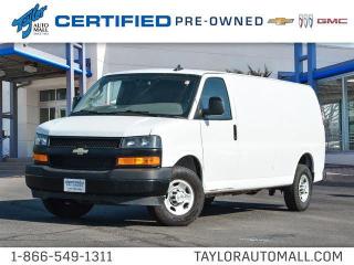 <b>4G LTE,  Easy Clean Floors,  Rear Vision Camera,  Power Windows,  Power Doors!</b><br> <br>    Get the job done with this tough and versatile Chevrolet Express. This  2021 Chevrolet Express Cargo Van is for sale today in Kingston. <br> <br>This Chevrolet Express Cargo is a full-size van with two seats and an expansive cargo area. If you want the capability of a truck, but need the cargo space provided by van, this Chevy Express is perfect fit for you. You can haul big payloads and or customize this Express to perfectly fit for your business needs.This  van has 123,697 kms. Its  nice in colour  . It has an automatic transmission and is powered by a  276HP 4.3L V6 Cylinder Engine.  <br> <br> Our Express Cargo Vans trim level is WT RWD 2500 155. This multi purpose cargo van includes 4G LTE capability, a large passenger-side door, air conditioning, power windows and door locks, 6 built-in tie down anchors in the cargo area, vinyl surfaces to make it easier to clean, a 120 volt power outlet, a rear view camera, LED interior cargo lights, Stabilitrak and Tow Haul mode to change the transmission and engine settings when youre hauling a heavy load. This vehicle has been upgraded with the following features: 4g Lte,  Easy Clean Floors,  Rear Vision Camera,  Power Windows,  Power Doors,  Siriusxm,  Cargo Management. <br> <br>To apply right now for financing use this link : <a href=https://www.taylorautomall.com/finance/apply-for-financing/ target=_blank>https://www.taylorautomall.com/finance/apply-for-financing/</a><br><br> <br/><br> Buy this vehicle now for the lowest bi-weekly payment of <b>$300.59</b> with $0 down for 96 months @ 9.99% APR O.A.C. ( Plus applicable taxes -  Plus applicable fees   / Total Obligation of $62523  ).  See dealer for details. <br> <br>For more information, please call any of our knowledgeable used vehicle staff at (613) 549-1311!<br><br> Come by and check out our fleet of 90+ used cars and trucks and 170+ new cars and trucks for sale in Kingston.  o~o