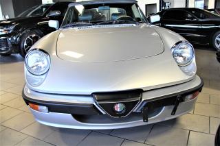 <p>1989 ALFA ROMEO QUADRIFOGLIO SPYDER. SILVER WITH GREY LEATERINT, RED CARPETS AND RED STITCHING. SPECIAL ANNIVERSARY EDITION WHICH INCLUDES A HARD TOP. FULLY SERVICED, CERTIFIED AND READY TO ENJOY! PLEASE CALL VITO TO DISCUSS AND ARRANGE A VIEWING. THANK YOU, VITO</p>