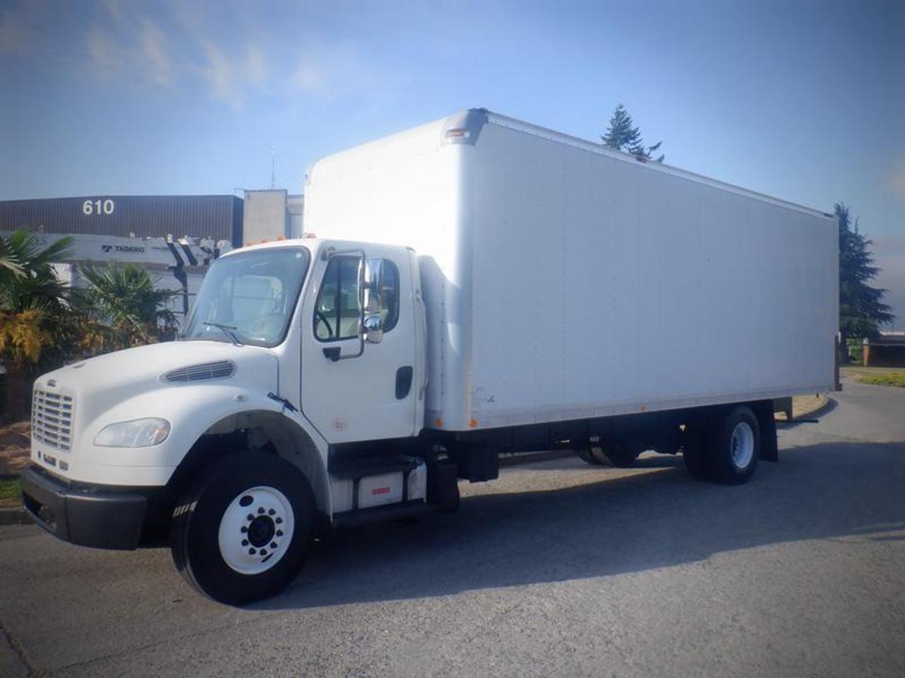 2016 Freightliner M2 106 Medium Duty Cube Van 24 feet, Diesel Dually With Air Brakes,  8.9L L6 DIESEL engine, 2 door, manual, 4X2, air conditioning, AM/FM radio, white exterior. Engine Hours : 8762. Measurements: Front Wheel to Rear wheel - 281 inches, Back of cab to rear axle is 207 inches. Certification and Decal valid until May 2024. All measurements are considered be accurate but are not guaranteed.  $32,870.00 plus $375 processing fee, $33,245.00 total payment obligation before taxes.   Listing report, warranty, contract commitment cancellation fee, financing available on approved credit (some limitations and exceptions may apply). All above specifications and information is considered to be accurate but is not guaranteed and no opinion or advice is given as to whether this item should be purchased. We do not allow test drives due to theft, fraud, acts of vandalism and undetectable impaired driving. Instead we provide the following benefits: Complimentary Warranty (with options to extend), Limited Money Back Satisfaction Guarantee on Fully Completed Contracts, Contract Commitment Cancellation, and an Open-Ended Sell-Back Option. Ask seller for details or call 604-522-REPO(7376) to confirm listing availability.