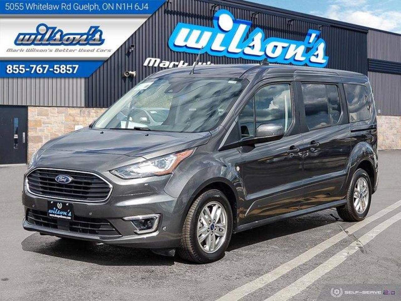 Used 2021 Ford Transit Connect Wagon Titanium 7 Pass! - Navigation, Leather, Blindspot Monitor, Heated Seats, Park Sensors for sale in Guelph, ON