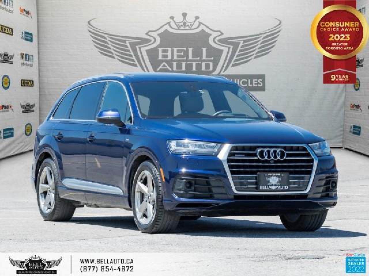 Used 2018 Audi Q7 Technik, S-Line, 7-Pass, HeadUpDisplay, Navi, PanoRoof, BackUpCam, B.Spot, WoodTrim for sale in Toronto, ON