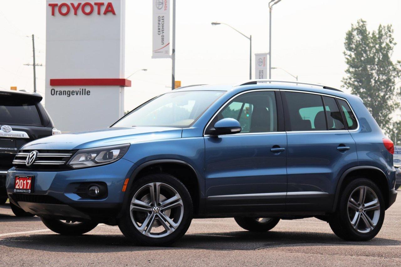 Used 2017 Volkswagen Tiguan Highline LOW KM!! HIGHLINE AWD, HEATED SEATS, PANORAMIC SUNROOF, NAVIGATION, ANDROID AUTO, APPLE CARPLAY for sale in Orangeville, ON