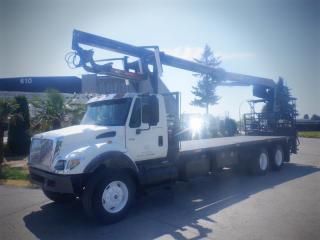 Used 2006 International 7500 Flat Deck With Crane Air Brakes 3 Seater Diesel With Air Brakes for sale in Burnaby, BC