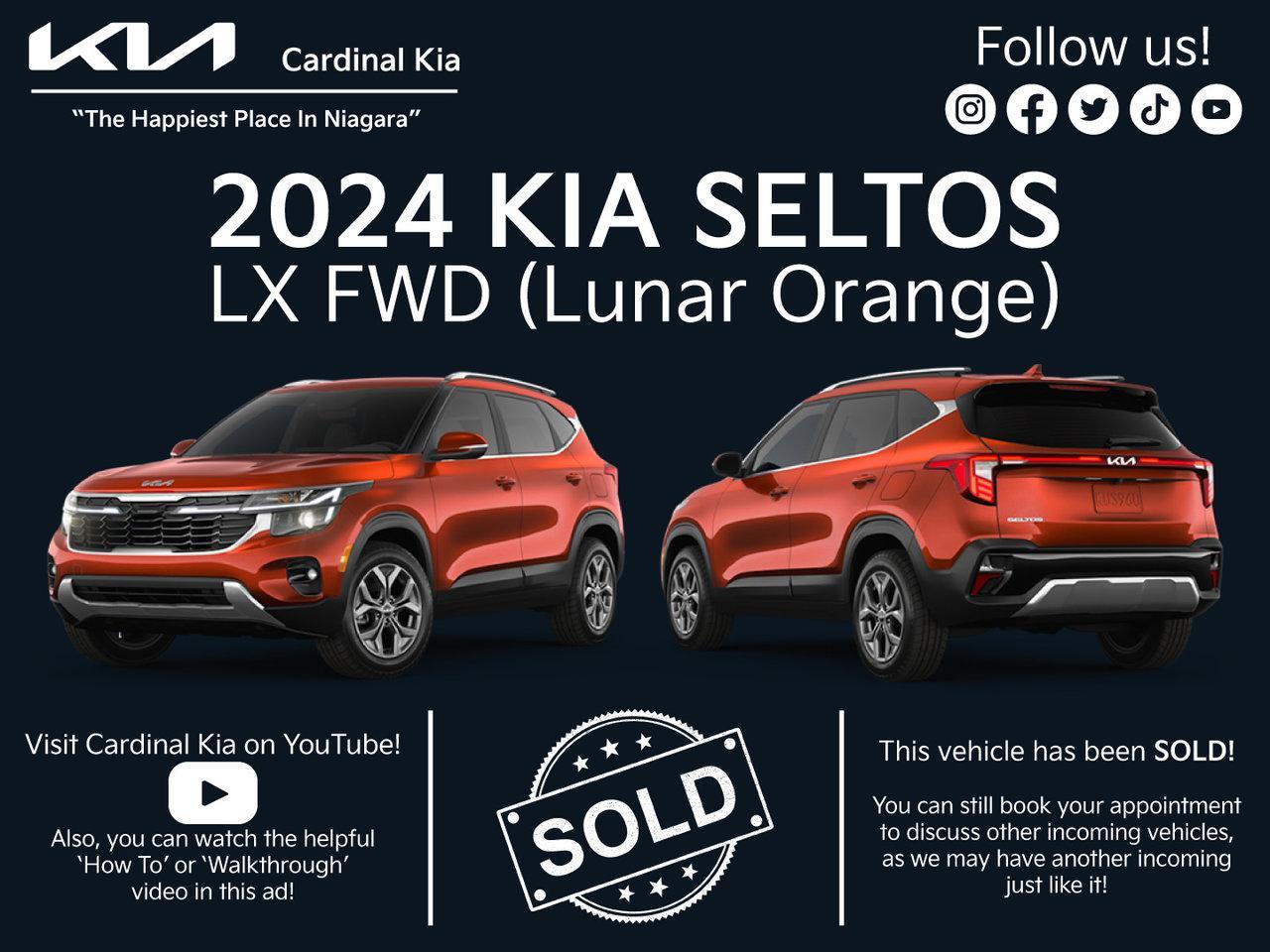New 2024 Kia Seltos LX FWD for sale in Niagara Falls, ON