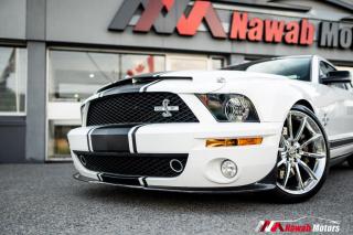 <p>The 2007 GT500 Super Snake is a production Mustang so brazen in its design and performance attributes. The high-output Shelby was outfitted with a custom hood, carbon fiber front fascia splitter, sequential tail lights, front/rear brake ducting, and a signature striping kit, which paid homage to GT500 models from yesteryear. Carbon fiber mirror covers and rocker panels also came standard.The Super Snake also came heavily badged, from front to rear. The car’s rear deck lid featured distinctive “SHELBY” badging, while a Super Snake emblem could be found on its grille. Super Snake badging also appeared along both front fenders, as well within the Shelby’s side striping.</p>
<p>OTHER FEATURES INLCUDE -</p>
<p>-Beautiful crafted black leather interior </p>
<p>-5.4L V8 supercharged engine</p>
<p>-700+ horsepower</p>
<p>-Borla exhaust</p>
<p>-Kenne bell supercharger</p>
<p>-6 Speed manual transmission</p>
<p>-Factory carbon fiber front lip and side skirts</p>
<p>-20 inch Shelby/Alcoa polished wheels</p>
<p>-Shelby 6 piston Brake Calipers</p>
<p>-Factory hood pins</p>
<p>-Carbon fibre mirrors</p>
<p>AND MUCH MORE!!</p><br><p>OPEN 7 DAYS A WEEK. FOR MORE DETAILS PLEASE CONTACT OUR SALES DEPARTMENT</p>
<p>905-874-9494 / 1 833-503-0010 AND BOOK AN APPOINTMENT FOR VIEWING AND TEST DRIVE!!!</p>
<p>BUY WITH CONFIDENCE. ALL VEHICLES COME WITH HISTORY REPORTS. WARRANTIES AVAILABLE. TRADES WELCOME!!!</p>