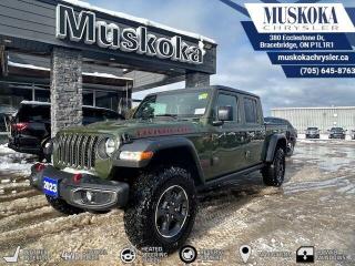 This Jeep Gladiator Rubicon, with a Regular Unleaded V-6 3.6 L/220 engine, features a 8-Speed Automatic w/OD transmission, and generates 22 highway/17 city L/100km. Find this vehicle with only 25 kilometers!  Jeep Gladiator Rubicon Options: This Jeep Gladiator Rubicon offers a multitude of options. Technology options include: 2 LCD Monitors In The Front, AM/FM/HD/Satellite w/Seek-Scan, Clock, Speed Compensated Volume Control, Aux Audio Input Jack, Steering Wheel Controls, Voice Activation, Radio Data System and External Memory Control, Radio: Uconnect 4C Nav w/8.4 Display, Siriusxm Traffic Plus Real-Time Traffic Display, Voice Activated Dual Zone Front Automatic Air Conditioning.  Safety options include Tailgate/Rear Door Lock Included w/Power Door Locks, Variable Intermittent Wipers, 2 LCD Monitors In The Front, Power Door Locks w/Autolock Feature, Airbag Occupancy Sensor.  Visit Us: Find this Jeep Gladiator Rubicon at Muskoka Chrysler today. We are conveniently located at 380 Ecclestone Dr Bracebridge ON P1L1R1. Muskoka Chrysler has been serving our local community for over 40 years. We take pride in giving back to the community while providing the best customer service. We appreciate each and opportunity we have to serve you, not as a customer but as a friend