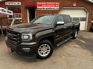 <p>Beautiful GMC Sierra 1500 from Kingston, ON! This SLE All Terrain Crew Cab model comes with great options inside and out and looks amazing in its Grey paint and factory alloy wheels! The exterior features keyless entry with remote start, automatic headlights, foglights, running boards, GMC bedliner, soft-folding tonneau cover, tinted rear privacy glass, front tow hooks, a trailer hitch, sliding rear glass, power-folding mirrors, and a powerful 5.3L V8 automatic transmission and 4x4! The interior is clean and comfortable with loads of convenience options! Heated cloth power-adjustable front seats, driver and passenger lumbar controls, power adjustable drivers pedals, power door locks, windows, and mirrors, a leather-wrapped steering wheel with audio and cruise controls, an easy-to-read and use gauge cluster, electronic 4x4 selection, integrated trailer brake controller, trailer tow mode, central touch screen AM/FM/XM Satellite HD Radio with Bluetooth, Apple CarPlay, OnStar guidance, Rearview camera, and CD Player, Dual-Zone A/C climate control, front, and rear window defrost settings, parking sensors, hill descent assist, wireless phone charger in console, universal garage door opener, USB/AUX/12V accessory ports and more! An absolutely stunning truck ready to tow your trailer/toys or hit the job site! </p><p> </p><p>Carfax Claims Free!</p><p> </p><p>Call (905) 623-2906</p><p> </p><p>Text Ryan: (905) 429-9680 or Email: ryan@markrainford.ca</p><p> </p><p>Text Mark: (905) 431-0966 or Email: mark@markrainford.ca</p>