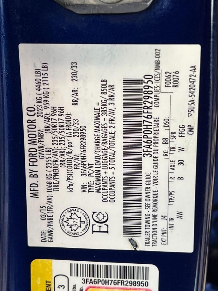 2015 Ford Fusion SE+New Tires+Sensors+A/C+Heated Seats+CLEAN CARFAX - Photo #39