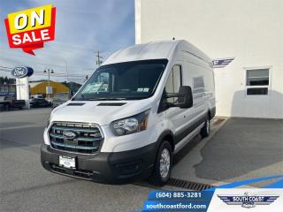 <b>Rear View Camera, Sync 4, Aluminum Wheels, Long-Arm Power Mirrors, Cruise Control!</b><br> <br>   No matter your business needs, this Ford E-Transit is ready to fit your needs. <br> <br>Leading the charge, this all electric Ford E-Transit was designed with efficiency, versatility, and ensures that you have the perfect tool for any job. With optimum daily range, this electic van allows your business to increase productivity without increasing your Co2 output. Whether you need to haul, tow, carry, or deliver, this Ford E-Transit is ready, willing and able to get it done right.<br> <br> This oxford white van  has a single speed transmission and is powered by a  ELECTRIC MOTOR engine. This vehicle has been upgraded with the following features: Rear View Camera, Sync 4, Aluminum Wheels, Long-arm Power Mirrors, Cruise Control. <br><br> View the original window sticker for this vehicle with this url <b><a href=http://www.windowsticker.forddirect.com/windowsticker.pdf?vin=1FTBW3XK0PKB56019 target=_blank>http://www.windowsticker.forddirect.com/windowsticker.pdf?vin=1FTBW3XK0PKB56019</a></b>.<br> <br>To apply right now for financing use this link : <a href=https://www.southcoastford.com/financing/ target=_blank>https://www.southcoastford.com/financing/</a><br><br> <br/> Weve discounted this vehicle $3500. Total  cash rebate of $6000 is reflected in the price. Credit includes $6,000 Delivery Allowance.  7.99% financing for 72 months. <br> Buy this vehicle now for the lowest bi-weekly payment of <b>$578.96</b> with $0 down for 72 months @ 7.99% APR O.A.C. ( Plus applicable taxes -  $595 Administration Fee included    / Total Obligation of $90318  ).  Incentives expire 2024-05-31.  See dealer for details. <br> <br>Call South Coast Ford Sales or come visit us in person. Were convenient to Sechelt, BC and located at 5606 Wharf Avenue. and look forward to helping you with your automotive needs. <br><br> Come by and check out our fleet of 20+ used cars and trucks and 110+ new cars and trucks for sale in Sechelt.  o~o