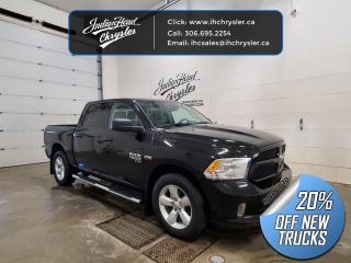 <b>Heavy Duty Suspension,  Tow Package,  Power Mirrors,  Rear Camera!</b><br> <br> <br> <br>  Reliable, dependable, and innovative, this Ram 1500 Classic proves that it has what it takes to get the job done right. <br> <br>The reasons why this Ram 1500 Classic stands above its well-respected competition are evident: uncompromising capability, proven commitment to safety and security, and state-of-the-art technology. From its muscular exterior to the well-trimmed interior, this 2023 Ram 1500 Classic is more than just a workhorse. Get the job done in comfort and style while getting a great value with this amazing full-size truck. <br> <br> This black Crew Cab 4X4 pickup   has a 8 speed automatic transmission and is powered by a  395HP 5.7L 8 Cylinder Engine.<br> <br> Our 1500 Classics trim level is Tradesman. This Ram 1500 Tradesman is ready for whatever you throw at it, with a great selection of standard features such as class II towing equipment including a hitch, wiring harness and trailer sway control, heavy-duty suspension, cargo box lighting, and a locking tailgate. Additional features include heated and power adjustable side mirrors, UCconnect 3, cruise control, air conditioning, vinyl floor lining, and a rearview camera. This vehicle has been upgraded with the following features: Heavy Duty Suspension,  Tow Package,  Power Mirrors,  Rear Camera. <br><br> View the original window sticker for this vehicle with this url <b><a href=http://www.chrysler.com/hostd/windowsticker/getWindowStickerPdf.do?vin=1C6RR7KT4PS576564 target=_blank>http://www.chrysler.com/hostd/windowsticker/getWindowStickerPdf.do?vin=1C6RR7KT4PS576564</a></b>.<br> <br>To apply right now for financing use this link : <a href=https://www.indianheadchrysler.com/finance/ target=_blank>https://www.indianheadchrysler.com/finance/</a><br><br> <br/> Weve discounted this vehicle $16614. See dealer for details. <br> <br>At Indian Head Chrysler Dodge Jeep Ram Ltd., we treat our customers like family. That is why we have some of the highest reviews in Saskatchewan for a car dealership!  Every used vehicle we sell comes with a limited lifetime warranty on covered components, as long as you keep up to date on all of your recommended maintenance. We even offer exclusive financing rates right at our dealership so you dont have to deal with the banks.
You can find us at 501 Johnston Ave in Indian Head, Saskatchewan-- visible from the TransCanada Highway and only 35 minutes east of Regina. Distance doesnt have to be an issue, ask us about our delivery options!

Call: 306.695.2254<br> Come by and check out our fleet of 40+ used cars and trucks and 80+ new cars and trucks for sale in Indian Head.  o~o