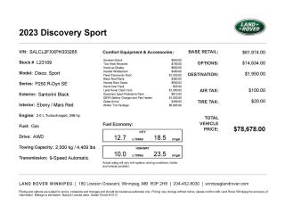 New 2023 Land Rover Discovery Sport R-Dynamic SE SPECIAL OFFER for sale in Winnipeg, MB