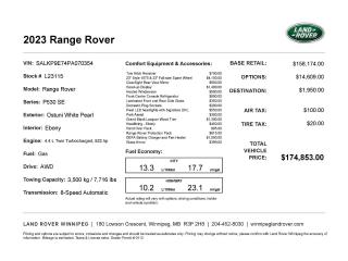 New 2023 Land Rover Range Rover SE SPECIAL OFFER for sale in Winnipeg, MB