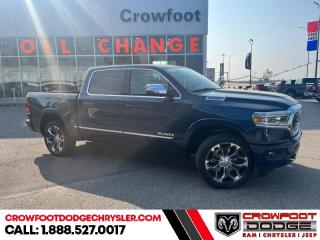 <b>Sunroof, Limited Level 1 Equipment, Trailer Tow Group, 22 inch Aluminum Wheels, Trailer Hitch!</b><br> <br> <br> <br>  Work, play, and adventure are what the 2023 Ram 1500 was designed to do. <br> <br>The Ram 1500s unmatched luxury transcends traditional pickups without compromising its capability. Loaded with best-in-class features, its easy to see why the Ram 1500 is so popular. With the most towing and hauling capability in a Ram 1500, as well as improved efficiency and exceptional capability, this truck has the grit to take on any task.<br> <br> This patriot blu prl Crew Cab 4X4 pickup   has an automatic transmission and is powered by a  395HP 5.7L 8 Cylinder Engine.<br> <br> Our 1500s trim level is Limited. This Ram 1500 Limited adds power running boards, auto leveling, adaptive suspension, polished aluminum wheels, blind spot detection, premium leather upholstery, an upgraded 12-inch infotainment screen with Uconnect 5W and a 10-speaker Alpine Performance audio system, in addition to ventilated and heated front seats with power adjustment, lumbar support and memory function, heated and cooled rear seats, remote engine start, a leather-wrapped steering wheel, power-adjustable pedals, interior sound insulation, simulated wood/metal interior trim, and dual-zone front climate control with infrared. This truck is also ready for work, with class III towing equipment including a hitch, wiring harness and trailer sway control, heavy duty dampers, power-folding exterior side mirrors with convex wide-angle inserts, and a locking tailgate. Connectivity features include GPS navigation, Apple CarPlay, Android Auto, SiriusXM satellite radio, and 4G LTE wi-fi hotspot. This vehicle has been upgraded with the following features: Sunroof, Limited Level 1 Equipment, Trailer Tow Group, 22 Inch Aluminum Wheels, Trailer Hitch. <br><br> <br>To apply right now for financing use this link : <a href=https://www.crowfootdodgechrysler.com/tools/autoverify/finance.htm target=_blank>https://www.crowfootdodgechrysler.com/tools/autoverify/finance.htm</a><br><br> <br/> Total  cash rebate of $10159 is reflected in the price. Credit includes up to 10% MSRP. <br> Buy this vehicle now for the lowest bi-weekly payment of <b>$543.60</b> with $0 down for 96 months @ 5.49% APR O.A.C. ( Plus GST  documentation fee    / Total Obligation of $113069  ).  Incentives expire 2024-02-29.  See dealer for details. <br> <br>We pride ourselves in consistently exceeding our customers expectations. Please dont hesitate to give us a call.<br> Come by and check out our fleet of 80+ used cars and trucks and 180+ new cars and trucks for sale in Calgary.  o~o