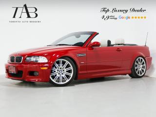 This beautiful 2006 BMW M3 Convertible is a luxurious and high-performance sports car designed to deliver exhilarating driving experiences with the added enjoyment of open-top motoring. Under the hood, the M3 Convertible housed a 3.2-liter inline-six engine known for its impressive performance that delivers 333 horsepower and 262 lb-ft of torque, allowing for rapid acceleration and high-speed capabilities.

Key Features Includes: 

- Bluetooth
- Harman/kardon® Speakers
- Front Heated Seats
- Carbon Fiber Interior
- Power Convertible Soft Top
- Cruise Control
- Chrome grille
- Titanium Exhaust
- Oem Plus
- Oem Radio Interface
- Bi-xenon headlights
- Power mirrors
- 19" M Sport Alloy Wheels


Looking for a top-rated pre-owned luxury car dealership in the GTA? Look no further than Toronto Auto Brokers (TAB)! Were proud to have won multiple awards, including the 2023 GTA Top Choice Luxury Pre Owned Dealership Award, 2023 CarGurus Top Rated Dealer, 2023 CBRB Dealer Award, the 2023 Three Best Rated Dealer Award, and many more!

With 30 years of experience serving the Greater Toronto Area, TAB is a respected and trusted name in the pre-owned luxury car industry. Our 30,000 sq.Ft indoor showroom is home to a wide range of luxury vehicles from top brands like BMW, Mercedes-Benz, Audi, Porsche, Land Rover, Jaguar, Aston Martin, Bentley, Maserati, and more. And we dont just serve the GTA, were proud to offer our services to all cities in Canada, including Vancouver, Montreal, Calgary, Edmonton, Winnipeg, Saskatchewan, Halifax, and more.

At TAB, were committed to providing a no-pressure environment and honest work ethics. As a family-owned and operated business, we treat every customer like family and ensure that every interaction is a positive one. Come experience the TAB Lifestyle at its truest form, luxury car buying has never been more enjoyable and exciting!

We offer a variety of services to make your purchase experience as easy and stress-free as possible. From competitive and simple financing and leasing options to extended warranties, aftermarket services, and full history reports on every vehicle, we have everything you need to make an informed decision. We welcome every trade, even if youre just looking to sell your car without buying, and when it comes to financing or leasing, we offer same day approvals, with access to over 50 lenders, including all of the banks in Canada. Feel free to check out your own Equifax credit score without affecting your credit score, simply click on the Equifax tab above and see if you qualify.

So if youre looking for a luxury pre-owned car dealership in Toronto, look no further than TAB! We proudly serve the GTA, including Toronto, Etobicoke, Woodbridge, North York, York Region, Vaughan, Thornhill, Richmond Hill, Mississauga, Scarborough, Markham, Oshawa, Peteborough, Hamilton, Newmarket, Orangeville, Aurora, Brantford, Barrie, Kitchener, Niagara Falls, Oakville, Cambridge, Kitchener, Waterloo, Guelph, London, Windsor, Orillia, Pickering, Ajax, Whitby, Durham, Cobourg, Belleville, Kingston, Ottawa, Montreal, Vancouver, Winnipeg, Calgary, Edmonton, Regina, Halifax, and more.

Call us today or visit our website to learn more about our inventory and services. And remember, all prices exclude applicable taxes and licensing, and vehicles can be certified at an additional cost of $699.


Awards:
  * Canadian Car of the Year AJACs Best New Luxury/Prestige Car