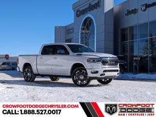 <b>Sunroof, Limited Level 1 Equipment, 22 inch Aluminum Wheels, Trailer Hitch!</b><br> <br> <br> <br>  Whether you need tough and rugged capability, or soft and comfortable luxury, this 2023 Ram delivers every time. <br> <br>The Ram 1500s unmatched luxury transcends traditional pickups without compromising its capability. Loaded with best-in-class features, its easy to see why the Ram 1500 is so popular. With the most towing and hauling capability in a Ram 1500, as well as improved efficiency and exceptional capability, this truck has the grit to take on any task.<br> <br> This ivory tri-coat pearl Crew Cab 4X4 pickup   has an automatic transmission and is powered by a  395HP 5.7L 8 Cylinder Engine.<br> <br> Our 1500s trim level is Limited. This Ram 1500 Limited adds power running boards, auto leveling, adaptive suspension, polished aluminum wheels, blind spot detection, premium leather upholstery, an upgraded 12-inch infotainment screen with Uconnect 5W and a 10-speaker Alpine Performance audio system, in addition to ventilated and heated front seats with power adjustment, lumbar support and memory function, heated and cooled rear seats, remote engine start, a leather-wrapped steering wheel, power-adjustable pedals, interior sound insulation, simulated wood/metal interior trim, and dual-zone front climate control with infrared. This truck is also ready for work, with class III towing equipment including a hitch, wiring harness and trailer sway control, heavy duty dampers, power-folding exterior side mirrors with convex wide-angle inserts, and a locking tailgate. Connectivity features include GPS navigation, Apple CarPlay, Android Auto, SiriusXM satellite radio, and 4G LTE wi-fi hotspot. This vehicle has been upgraded with the following features: Sunroof, Limited Level 1 Equipment, 22 Inch Aluminum Wheels, Trailer Hitch.  This is a demonstrator vehicle driven by a member of our staff, so we can offer a great deal on it.<br><br> <br/> Weve discounted this vehicle $12377. Incentives expire 2024-04-30.  See dealer for details. <br> <br><h3><a href=https://www.crowfootdodgechrysler.com/tools/autoverify/finance.htm>Click here for instant pre-approval!</a></h3><br>

We pride ourselves in consistently exceeding our customers expectations. Please dont hesitate to give us a call.<br> Come by and check out our fleet of 90+ used cars and trucks and 130+ new cars and trucks for sale in Calgary.  o~o