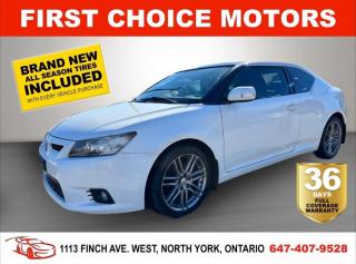 Welcome to First Choice Motors, the largest car dealership in Toronto of pre-owned cars, SUVs, and vans priced between $5000-$15,000. With an impressive inventory of over 300 vehicles in stock, we are dedicated to providing our customers with a vast selection of affordable and reliable options. <br><br>Were thrilled to offer a used 2011 Scion TC, white color with 174,000km (STK#6205) This vehicle was $8990 NOW ON SALE FOR $6990. It is equipped with the following features:<br>- Manual Transmission<br>- Leather Seats<br>- Sunroof<br>- Heated seats<br>- Alloy wheels<br>- Power windows<br>- Power locks<br>- Power mirrors<br>- Air Conditioning<br><br>At First Choice Motors, we believe in providing quality vehicles that our customers can depend on. All our vehicles come with a 36-day FULL COVERAGE warranty. We also offer additional warranty options up to 5 years for our customers who want extra peace of mind.<br><br>Furthermore, all our vehicles are sold fully certified with brand new brakes rotors and pads, a fresh oil change, and brand new set of all-season tires installed & balanced. You can be confident that this car is in excellent condition and ready to hit the road.<br><br>At First Choice Motors, we believe that everyone deserves a chance to own a reliable and affordable vehicle. Thats why we offer financing options with low interest rates starting at 7.9% O.A.C. Were proud to approve all customers, including those with bad credit, no credit, students, and even 9 socials. Our finance team is dedicated to finding the best financing option for you and making the car buying process as smooth and stress-free as possible.<br><br>Our dealership is open 7 days a week to provide you with the best customer service possible. We carry the largest selection of used vehicles for sale under $9990 in all of Ontario. We stock over 300 cars, mostly Hyundai, Chevrolet, Mazda, Honda, Volkswagen, Toyota, Ford, Dodge, Kia, Mitsubishi, Acura, Lexus, and more. With our ongoing sale, you can find your dream car at a price you can afford. Come visit us today and experience why we are the best choice for your next used car purchase!<br><br>All prices exclude a $10 OMVIC fee, license plates & registration  and ONTARIO HST (13%)