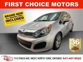 Welcome to First Choice Motors, the largest car dealership in Toronto of pre-owned cars, SUVs, and vans priced between $5000-$15,000. With an impressive inventory of over 300 vehicles in stock, we are dedicated to providing our customers with a vast selection of affordable and reliable options. <br><br>Were thrilled to offer a used 2015 Kia Rio EX, silver color with 173,000km (STK#6209) This vehicle was $9990 NOW ON SALE FOR $7990. It is equipped with the following features:<br>- Automatic Transmission<br>- Bluetooth<br>- Alloy wheels<br>- Power windows<br>- Power locks<br>- Power mirrors<br>- Air Conditioning<br><br>At First Choice Motors, we believe in providing quality vehicles that our customers can depend on. All our vehicles come with a 36-day FULL COVERAGE warranty. We also offer additional warranty options up to 5 years for our customers who want extra peace of mind.<br><br>Furthermore, all our vehicles are sold fully certified with brand new brakes rotors and pads, a fresh oil change, and brand new set of all-season tires installed & balanced. You can be confident that this car is in excellent condition and ready to hit the road.<br><br>At First Choice Motors, we believe that everyone deserves a chance to own a reliable and affordable vehicle. Thats why we offer financing options with low interest rates starting at 7.9% O.A.C. Were proud to approve all customers, including those with bad credit, no credit, students, and even 9 socials. Our finance team is dedicated to finding the best financing option for you and making the car buying process as smooth and stress-free as possible.<br><br>Our dealership is open 7 days a week to provide you with the best customer service possible. We carry the largest selection of used vehicles for sale under $9990 in all of Ontario. We stock over 300 cars, mostly Hyundai, Chevrolet, Mazda, Honda, Volkswagen, Toyota, Ford, Dodge, Kia, Mitsubishi, Acura, Lexus, and more. With our ongoing sale, you can find your dream car at a price you can afford. Come visit us today and experience why we are the best choice for your next used car purchase!<br><br>All prices exclude a $10 OMVIC fee, license plates & registration  and ONTARIO HST (13%)