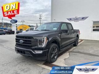 <b>Leather Seats, Connected Navigation, Wireless Charging, Sunroof, FX4 Off-Road Package!</b><br> <br>   The Ford F-Series is the best-selling vehicle in Canada for a reason. Its simply the most trusted pickup for getting the job done. <br> <br>The perfect truck for work or play, this versatile Ford F-150 gives you the power you need, the features you want, and the style you crave! With high-strength, military-grade aluminum construction, this F-150 cuts the weight without sacrificing toughness. The interior design is first class, with simple to read text, easy to push buttons and plenty of outward visibility. With productivity at the forefront of design, the F-150 makes use of every single component was built to get the job done right!<br> <br> This agate black Crew Cab 4X4 pickup   has a 10 speed automatic transmission and is powered by a  400HP 3.5L V6 Cylinder Engine.<br> <br> Our F-150s trim level is Lariat. This luxurious Ford F-150 Lariat comes loaded with premium features such as leather heated and cooled seats, body colored exterior accents, a proximity key with push button start and smart device remote start, pro trailer backup assist and Ford Co-Pilot360 that features lane keep assist, blind spot detection, pre-collision assist with automatic emergency braking and rear parking sensors. Enhanced features also includes unique aluminum wheels, SYNC 4 with enhanced voice recognition featuring connected navigation, Apple CarPlay and Android Auto, FordPass Connect 4G LTE, power adjustable pedals, a powerful Bang & Olufsen audio system with SiriusXM radio, cargo box lights, dual zone climate control and a handy rear view camera to help when backing out of tight spaces. This vehicle has been upgraded with the following features: Leather Seats, Connected Navigation, Wireless Charging, Sunroof, Fx4 Off-road Package, Ford Co-pilot360 Assist +, Power Tailgate. <br><br> View the original window sticker for this vehicle with this url <b><a href=http://www.windowsticker.forddirect.com/windowsticker.pdf?vin=1FTFW1E83PFC38557 target=_blank>http://www.windowsticker.forddirect.com/windowsticker.pdf?vin=1FTFW1E83PFC38557</a></b>.<br> <br>To apply right now for financing use this link : <a href=https://www.southcoastford.com/financing/ target=_blank>https://www.southcoastford.com/financing/</a><br><br> <br/> Weve discounted this vehicle $4773.    0% financing for 60 months. 1.99% financing for 84 months. <br> Buy this vehicle now for the lowest bi-weekly payment of <b>$496.96</b> with $0 down for 84 months @ 1.99% APR O.A.C. ( Plus applicable taxes -  $595 Administration Fee included    / Total Obligation of $90447  ).  Incentives expire 2024-05-08.  See dealer for details. <br> <br>Call South Coast Ford Sales or come visit us in person. Were convenient to Sechelt, BC and located at 5606 Wharf Avenue. and look forward to helping you with your automotive needs. <br><br> Come by and check out our fleet of 20+ used cars and trucks and 110+ new cars and trucks for sale in Sechelt.  o~o