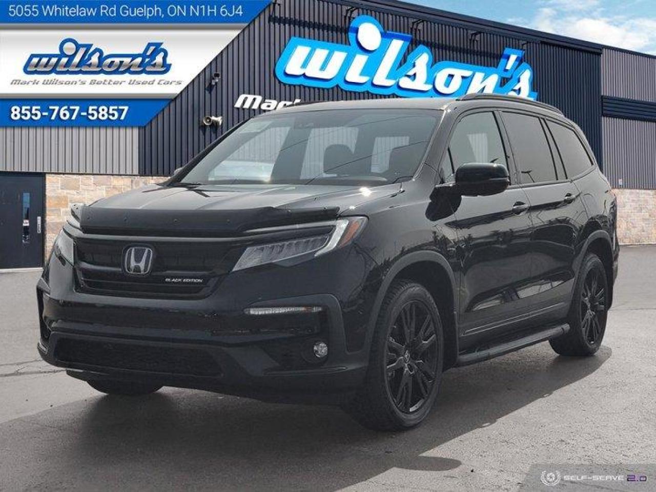 Used 2022 Honda Pilot Black Edition, Leather, DVD, Navigation, Sunroof, Cooled + Heated Seats, Adaptive Cruise & New Tires for sale in Guelph, ON
