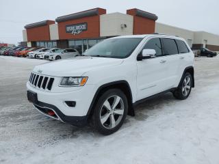 Come Finance this vehicle with us. Apply on our website stonebridgeauto.com <br>
2014 Jeep Grand Cherokee Limited with 182000kms. 3.6 liter V6 4x4

Clean title and safetied. Always owned in Manitoba. No accidents on record 

Command start 
Power rear hatch 
Dual climate control 
Heated front seats 
Heated rear seats 
Heated steering wheel 
Sunroof
Back up Camera 
Memory seats 

We take trades! Vehicle is for sale in Steinbach by STONE BRIDGE AUTO INC. Dealer #5000 we are a small business focused on customer satisfaction. Financing is available if needed. Text or call before coming to view and ask for sales. 