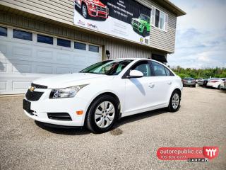 A well-maintained and reliable 2014 Chevrolet Cruze LT with 49600kms. <br/> This compact sedan combines practicality, efficiency, and comfort, making it an excellent choice for daily commuting or longer journeys. <br/> With its sleek design and modern features, the Cruze LT offers a comfortable and enjoyable driving experience. <br/>   <br/> Exterior: <br/> The exterior of this Chevrolet Cruze LT features a stylish and aerodynamic design. The beautiful white paint shines brightly, accentuating the cars sleek lines. The body is in excellent condition, with no major scratches or dents. <br/>   <br/> Interior: <br/> Step inside, and youll find a spacious and comfortable cabin. The interior is tastefully designed with high-quality materials and attention to detail. The black cloth seats offer excellent support and are in great condition, with no rips or tears. The cabin is quiet, providing a peaceful atmosphere for both the driver and passengers. <br/>   <br/> Features: <br/>         Power windows, locks, and mirrors <br/>         Keyless entry with two keys <br/>         Remote start <br/>         Remote trunk release <br/>         Cruise control <br/>         Air conditioning <br/>         Bluetooth connectivity <br/>         USB/Auxiliary inputs <br/>         Premium audio system <br/>         Steering wheel-mounted controls <br/>         OnStar telematics system <br/>   <br/> Performance: <br/> Under the hood, this Chevrolet Cruze LT is powered by a fuel-efficient 1.4-liter turbocharged engine. It delivers a smooth and responsive driving experience while providing impressive fuel economy. The car handles well and offers a comfortable ride, making it ideal for both city driving and highway trips. <br/>   <br/> Safety: <br/> Safety is a priority in the Cruze LT, and it comes equipped with several advanced safety features, including: <br/>         Anti-lock braking system (ABS) <br/>         Stability control <br/>         Traction control <br/>         Multiple airbags <br/>         Tire pressure monitoring system <br/>   <br/> Mileage and Condition: <br/> This 2014 Chevrolet Cruze LT has only 49600kms. It has been meticulously maintained by one owner and has never been involved in any accidents. <br/>   <br/> If youre in the market for a reliable and fuel-efficient sedan with modern features, then dont miss out on the opportunity to own this well-maintained vehicle that combines style, comfort, and affordability. Contact us today to schedule a test drive or to inquire further. <br/>   <br/> Comes Safety Certified and 3 months extended warranty is included with no extra charge <br/>   <br/> Link to Youtube video: <br/> https://www.youtube.com/watch?v=X3v--epXe3k <br/>   <br/> Please call 705-826-6777 for appointments <br/> www.autorepublic.ca <br/>   <br/> Following warranty is included with no extra charge: <br/> Extendable and renewable warranty for 3 months or 3000kms covering Engine, Transmission, Trans-axle, Differentials, Transfer case, Turbo Charger, Seals and Gaskets, AC, Starter, Alternator, Steering System, Brake systems, Fuel Injection Systems, Electrical Systems. With the ability to have the repairs done at any shop based on customer`s preference. <br/>   <br/> Available extended warranty up to 48 months <br/>   <br/> WE FINANCE EVERYONE. 100% APPROVAL (downpayment might be required) <br/>   <br/> Tax and Licensing extra <br/>   <br/> Trade-ins are welcome! <br/>   <br/> No Hidden Fees or Admin Fees! <br/>   <br/> Do not hesitate to contact us with any questions. <br/> Flexible working hours based on appointments including evenings and weekends. <br/>   <br/> Electronic signing of the agreements and delivery of the vehicles to customer`s location is available too. <br/>   <br/> Please call us at 705/826/6777 for more details. <br/> www.autorepublic.ca <br/>