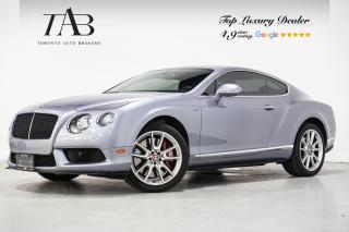 Introducing the 2014 Bentley Continental GT V8 S, a symphony of power and luxury, crafted to ignite your senses and elevate your driving experience. With its sleek design, roaring V8 engine, and meticulously handcrafted Mulliner details, this automotive masterpiece is a captivating blend of performance and opulence. 

Key features include:

- MULLINER package with purple diamond stitching seats
- 20-inch wheels
- Heated and ventilated front seats
- GPS navigation system
- Premium audio system
- Cruise control
- Advanced safety features, including multiple airbags and stability control
- Keyless entry 
- Leather Seats
- Rearview camera 
- Parking sensors 
- Bluetooth connectivity
- Power adjustable seats with memory function
- Bi-xenon headlights
- Adaptive suspension system
- Advanced braking system with anti-lock brakes and brake assist
- SIRIUS XM
- Red calipers

Looking for a top-rated pre-owned luxury car dealership in the GTA? Look no further than Toronto Auto Brokers (TAB)! Were proud to have won multiple awards, including the 2023 GTA Top Choice Luxury Pre Owned Dealership Award, 2023 CarGurus Top Rated Dealer, 2023 CBRB Dealer Award, the 2023 Three Best Rated Dealer Award, and many more!

With 30 years of experience serving the Greater Toronto Area, TAB is a respected and trusted name in the pre-owned luxury car industry. Our 30,000 sq.Ft indoor showroom is home to a wide range of luxury vehicles from top brands like BMW, Mercedes-Benz, Audi, Porsche, Land Rover, Jaguar, Aston Martin, Bentley, Maserati, and more. And we dont just serve the GTA, were proud to offer our services to all cities in Canada, including Vancouver, Montreal, Calgary, Edmonton, Winnipeg, Saskatchewan, Halifax, and more.

At TAB, were committed to providing a no-pressure environment and honest work ethics. As a family-owned and operated business, we treat every customer like family and ensure that every interaction is a positive one. Come experience the TAB Lifestyle at its truest form, luxury car buying has never been more enjoyable and exciting!

We offer a variety of services to make your purchase experience as easy and stress-free as possible. From competitive and simple financing and leasing options to extended warranties, aftermarket services, and full history reports on every vehicle, we have everything you need to make an informed decision. We welcome every trade, even if youre just looking to sell your car without buying, and when it comes to financing or leasing, we offer same day approvals, with access to over 50 lenders, including all of the banks in Canada. Feel free to check out your own Equifax credit score without affecting your credit score, simply click on the Equifax tab above and see if you qualify.

So if youre looking for a luxury pre-owned car dealership in Toronto, look no further than TAB! We proudly serve the GTA, including Toronto, Etobicoke, Woodbridge, North York, York Region, Vaughan, Thornhill, Richmond Hill, Mississauga, Scarborough, Markham, Oshawa, Peteborough, Hamilton, Newmarket, Orangeville, Aurora, Brantford, Barrie, Kitchener, Niagara Falls, Oakville, Cambridge, Kitchener, Waterloo, Guelph, London, Windsor, Orillia, Pickering, Ajax, Whitby, Durham, Cobourg, Belleville, Kingston, Ottawa, Montreal, Vancouver, Winnipeg, Calgary, Edmonton, Regina, Halifax, and more.

Call us today or visit our website to learn more about our inventory and services. And remember, all prices exclude applicable taxes and licensing, and vehicles can be certified at an additional cost of $699.