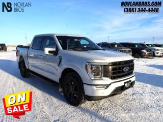<b>Leather Seats, Wireless Charging, Ford Co-Pilot360+, Sunroof, Navigation!</b><br> <br> Check out our great inventory of pre-owned vehicles at Novlan Brothers!<br> <br> Hot Deal! Weve marked this unit down $5000 from its regular price of $64800.   The Ford F-150 is for those who think a day off is just an opportunity to get more done. This  2022 Ford F-150 is for sale today in Paradise Hill. <br> <br>The perfect truck for work or play, this versatile Ford F-150 gives you the power you need, the features you want, and the style you crave! With high-strength, military-grade aluminum construction, this F-150 cuts the weight without sacrificing toughness. The interior design is first class, with simple to read text, easy to push buttons and plenty of outward visibility. With productivity at the forefront of design, the F-150 makes use of every single component was built to get the job done right!This  Crew Cab 4X4 pickup  has 47,726 kms. Its  space white metallic in colour  . It has a 10 speed automatic transmission and is powered by a  325HP 2.7L V6 Cylinder Engine.  This unit has some remaining factory warranty for added peace of mind. <br> <br> Our F-150s trim level is Lariat. This luxurious Ford F-150 Lariat comes loaded with premium features such as leather heated and cooled seats, body coloured exterior accents, a proximity key with push button start and smart device remote start, pro trailer backup assist and Ford Co-Pilot360 that features lane keep assist, blind spot detection, pre-collision assist with automatic emergency braking and rear parking sensors. Enhanced features also includes unique aluminum wheels, SYNC 4 with enhanced voice recognition featuring connected navigation, Apple CarPlay and Android Auto, FordPass Connect 4G LTE, power adjustable pedals, a powerful Bang & Olufsen audio system with SiriusXM radio, cargo box lights, dual zone climate control and a handy rear view camera to help when backing out of tight spaces. This vehicle has been upgraded with the following features: Leather Seats, Wireless Charging, Ford Co-pilot360+, Sunroof, Navigation, Heated Seats, Connected Navigation. <br> To view the original window sticker for this vehicle view this <a href=http://www.windowsticker.forddirect.com/windowsticker.pdf?vin=1FTEW1EP2NKE58215 target=_blank>http://www.windowsticker.forddirect.com/windowsticker.pdf?vin=1FTEW1EP2NKE58215</a>. <br/><br> <br>To apply right now for financing use this link : <a href=http://novlanbros.com/credit/ target=_blank>http://novlanbros.com/credit/</a><br><br> <br/><br>The Novlan family is owned and operated by a third generation and committed to the values inherent from our humble beginnings.<br> Come by and check out our fleet of 30+ used cars and trucks and 60+ new cars and trucks for sale in Paradise Hill.  o~o