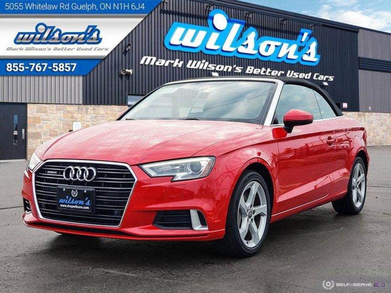 Used 2019 Audi A3 Cabriolet Komfort Cabrio Quattro - Heated Leatherette, Reverse Camera, Alloys & More! for sale in Guelph, ON