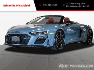 Express Red W/Steel Grey Stitch Leather.<br><br>Recent Arrival!<br><br><br>2023 Gray Metallic Audi R8 V10 performance<br><br>Vehicle Price and Finance payments include OMVIC Fee and Fuel. Erin Mills Mitsubishi is proud to offer a superior selection of top quality pre-owned vehicles of all makes. We stock cars, trucks, SUVs, sports cars, and crossovers to fit every budget!! We have been proudly serving the cities and towns of Kitchener, Guelph, Waterloo, Hamilton, Oakville, Toronto, Windsor, London, Niagara Falls, Cambridge, Orillia, Bracebridge, Barrie, Mississauga, Brampton, Simcoe, Burlington, Ottawa, Sarnia, Port Elgin, Kincardine, Listowel, Collingwood, Arthur, Wiarton, Brantford, St. Catharines, Newmarket, Stratford, Peterborough, Kingston, Sudbury, Sault Ste Marie, Welland, Oshawa, Whitby, Cobourg, Belleville, Trenton, Petawawa, North Bay, Huntsville, Gananoque, Brockville, Napanee, Arnprior, Bancroft, Owen Sound, Chatham, St. Thomas, Leamington, Milton, Ajax, Pickering and surrounding areas since 2009.