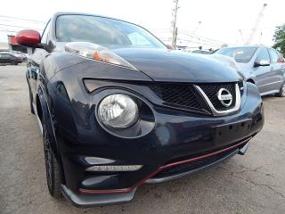 <p>2013 NISSAN JUKE BLACK ON BLACK INTERIOR,ALLOY WHEELS-BACK UP CAMERA-HEATED SEATS-PUSH BUTTON START, NISMO TRIM COMES CERTIFIED .</p>