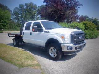 2015 Ford F-350 SD Flat Deck Crew Cab 4WD, 6.2L V8 OHV 16V engine, 8 cylinder, 4 door, automatic, 4WD, 4-wheel ABS, air conditioning, AM/FM radio, CD player, power door locks, power windows, power mirrors, white exterior, gray interior, cloth. engine hours: 10217 hours, idle hours 7428 hours. Measurements: Wheelbase 176 inches, deck length: 8 feet 6 inches. (All measurements are considered correct but not guaranteed) $29,870.00 plus $375 processing fee, $30,245.00 total payment obligation before taxes.  Listing report, warranty, contract commitment cancellation fee, financing available on approved credit (some limitations and exceptions may apply). All above specifications and information is considered to be accurate but is not guaranteed and no opinion or advice is given as to whether this item should be purchased. We do not allow test drives due to theft, fraud and acts of vandalism. Instead we provide the following benefits: Complimentary Warranty (with options to extend), Limited Money Back Satisfaction Guarantee on Fully Completed Contracts, Contract Commitment Cancellation, and an Open-Ended Sell-Back Option. Ask seller for details or call 604-522-REPO(7376) to confirm listing availability.