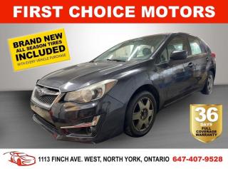 Welcome to First Choice Motors, the largest car dealership in Toronto of pre-owned cars, SUVs, and vans priced between $5000-$15,000. With an impressive inventory of over 300 vehicles in stock, we are dedicated to providing our customers with a vast selection of affordable and reliable options. <br><br>Were thrilled to offer a used 2015 Subaru Impreza TOURING, grey color with 145,000km (STK#6285) This vehicle was $14990 NOW ON SALE FOR $12990. It is equipped with the following features:<br>- Automatic Transmission<br>- Heated seats<br>- Bluetooth<br>- Reverse camera<br>- All wheel drive<br>- Alloy wheels<br>- Power windows<br>- Power locks<br>- Power mirrors<br>- Air Conditioning<br><br>At First Choice Motors, we believe in providing quality vehicles that our customers can depend on. All our vehicles come with a 36-day FULL COVERAGE warranty. We also offer additional warranty options up to 5 years for our customers who want extra peace of mind.<br><br>Furthermore, all our vehicles are sold fully certified with brand new brakes rotors and pads, a fresh oil change, and brand new set of all-season tires installed & balanced. You can be confident that this car is in excellent condition and ready to hit the road.<br><br>At First Choice Motors, we believe that everyone deserves a chance to own a reliable and affordable vehicle. Thats why we offer financing options with low interest rates starting at 7.9% O.A.C. Were proud to approve all customers, including those with bad credit, no credit, students, and even 9 socials. Our finance team is dedicated to finding the best financing option for you and making the car buying process as smooth and stress-free as possible.<br><br>Our dealership is open 7 days a week to provide you with the best customer service possible. We carry the largest selection of used vehicles for sale under $9990 in all of Ontario. We stock over 300 cars, mostly Hyundai, Chevrolet, Mazda, Honda, Volkswagen, Toyota, Ford, Dodge, Kia, Mitsubishi, Acura, Lexus, and more. With our ongoing sale, you can find your dream car at a price you can afford. Come visit us today and experience why we are the best choice for your next used car purchase!<br><br>All prices exclude a $10 OMVIC fee, license plates & registration  and ONTARIO HST (13%)