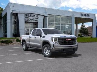<b>17 inch Aluminum Wheels, Spray on Bed Liner, Power Seat!</b><br> <br>   With elegant style and refinement that beautifully match its brute capability, this GMC Sierra 1500 is ready to rule any road you take it on. <br> <br>This redesigned GMC Sierra 1500 stands out against all other pickup trucks, with sharper, more powerful proportions that creates a commanding stance on and off the road. Next level comfort and technology is paired with its outstanding performance and capability. Inside, the Sierra 1500 supports you through rough terrain with expertly designed seats and a pro grade suspension. Inside, youll find an athletic and purposeful interior, designed for your active lifestyle. Get ready to live like a pro in this amazing GMC Sierra 1500! <br> <br> This sterling metallic Extended Cab 4X4 pickup   has an automatic transmission and is powered by a  355HP 5.3L 8 Cylinder Engine.<br> <br> Our Sierra 1500s trim level is Pro.  This GMC Sierra 1500 Pro comes with some excellent features such as a 7 inch touchscreen display with Apple CarPlay and Android Auto, wireless streaming audio, cruise control and easy to clean rubber floors. Additionally, this pickup truck also comes with a locking tailgate, a rear vision camera, StabiliTrak, air conditioning and teen driver technology. This vehicle has been upgraded with the following features: 17 Inch Aluminum Wheels, Spray On Bed Liner, Power Seat. <br><br> <br>To apply right now for financing use this link : <a href=https://www.taylorautomall.com/finance/apply-for-financing/ target=_blank>https://www.taylorautomall.com/finance/apply-for-financing/</a><br><br> <br/> Total  cash rebate of $6000 is reflected in the price. Credit includes $6,000 Non-Stackable Cash Delivery Allowance.   Incentives expire 2024-05-31.  See dealer for details. <br> <br><br> Come by and check out our fleet of 80+ used cars and trucks and 130+ new cars and trucks for sale in Kingston.  o~o