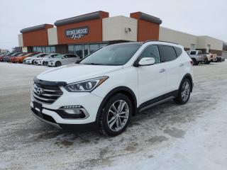 Come Finance this vehicle with us. Apply on our website stonebridgeauto.com <br>
2017 Hyundai Santa Fe Sport 2.0T Ultimate with 77000kms. 2.0 Liter Turbo 4 cylinder All wheel drive 

Clean title and safetied. No accidents on record 

Heated and cooled front seats 
Heated steering wheel 
Adaptive cruise control 
360 degree Camera system
Leather seats 
Memory seats 
Blind spot monitoring 
Huge Panoramic Sunroof 

We take trades! Vehicle is for sale in Steinbach by STONE BRIDGE AUTO INC. Dealer #5000 we are a small business focused on customer satisfaction. Financing is available if needed. Text or call before coming to view and ask for sales. 