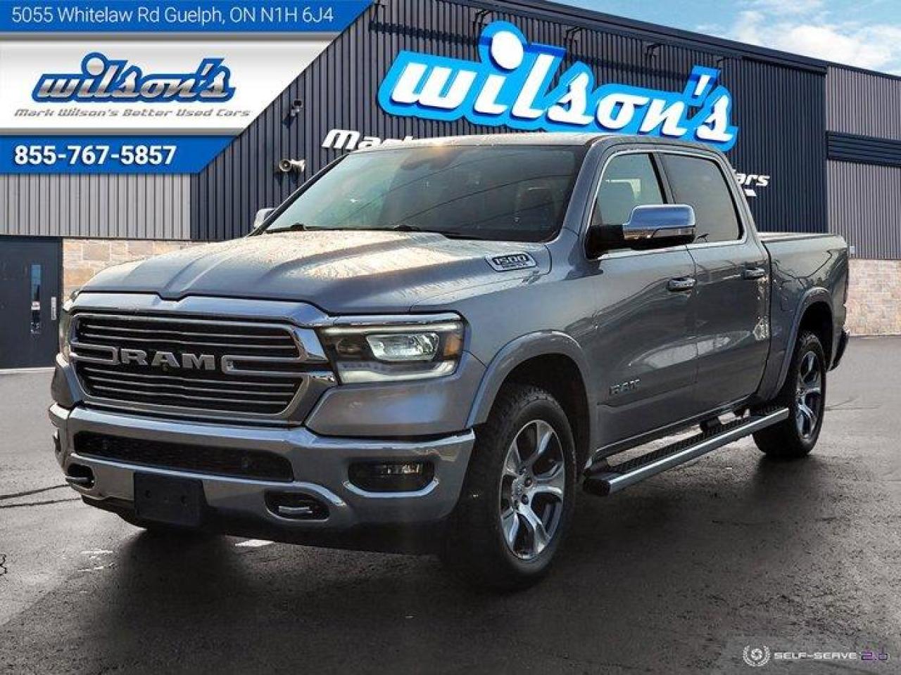Used 2019 RAM 1500 Laramie Crew 4X4 Hemi MDS, Pano Roof, Leather, 12