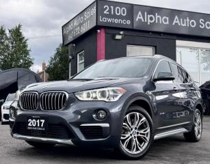 <p>BMW X1 X-Drive28i AWD - Mineral Gray Metallic Exterior on Black Interior - Carfax Verified - Clean Title - ONLY 96k KM - Loaded w/ Leather Heated Seats, Sport Seats, Panoramic Sunroof, Back up Camera, Parking Sensors, Comfort Access, Sport Steering, Heated Steering, Aux, Usb, Xm, Bluetooth Phone & Audio, Light Package, LED Headlights & More! FINANCING AVAILABLE - OAC!!</p>
<p>Included in the price:</p>
<p>1.Ontario Safety Standard Certificate.<br />2.Administration Fee.<br />3.CARFAX Vehicle History Report.<br />4.OMVIC Fee.</p>
<p>Taxes and licensing are not included in the price.</p>
<p>Lease & Financing Options Available! All Trades Welcome!</p>
<p>Alpha Auto Sales <br />2100 Lawrence Ave. E <br />Scarborough, ON M1R 2Z7 <br />Office: 1 8 0 0 6 3 2 4 1 9 4 <br />Direct: 6 4 7 6 3 2 6 0 1 1 <br />Email: sales@alphaautosales.ca <br />Web: alphaautosales.ca</p>