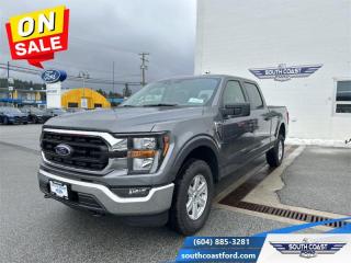 <b>FX4 Off-Road Package, 17-inch Painted Aluminum Wheels, Trailer Hitch, Remote Engine Start, Tailgate Step!</b><br> <br>   Smart engineering, impressive tech, and rugged styling make the F-150 hard to pass up. <br> <br>The perfect truck for work or play, this versatile Ford F-150 gives you the power you need, the features you want, and the style you crave! With high-strength, military-grade aluminum construction, this F-150 cuts the weight without sacrificing toughness. The interior design is first class, with simple to read text, easy to push buttons and plenty of outward visibility. With productivity at the forefront of design, the F-150 makes use of every single component was built to get the job done right!<br> <br> This carbonized grey metallic Crew Cab 4X4 pickup   has a 10 speed automatic transmission and is powered by a  400HP 3.5L V6 Cylinder Engine.<br> <br> Our F-150s trim level is XLT. Upgrading to the class leader, this Ford F-150 XLT comes very well equipped with remote keyless entry and remote engine start, dynamic hitch assist, Ford Co-Pilot360 that features lane keep assist, pre-collision assist and automatic emergency braking. Enhanced features include aluminum wheels, chrome exterior accents, SYNC 4 with enhanced voice recognition, Apple CarPlay and Android Auto, FordPass Connect 4G LTE, steering wheel mounted cruise control, a powerful audio system, cargo box lights, power door locks and a rear view camera to help when backing out of a tight spot. This vehicle has been upgraded with the following features: Fx4 Off-road Package, 17-inch Painted Aluminum Wheels, Trailer Hitch, Remote Engine Start, Tailgate Step, 8-way Power Drivers Seat. <br><br> View the original window sticker for this vehicle with this url <b><a href=http://www.windowsticker.forddirect.com/windowsticker.pdf?vin=1FTFW1E82PFC49811 target=_blank>http://www.windowsticker.forddirect.com/windowsticker.pdf?vin=1FTFW1E82PFC49811</a></b>.<br> <br>To apply right now for financing use this link : <a href=https://www.southcoastford.com/financing/ target=_blank>https://www.southcoastford.com/financing/</a><br><br> <br/> Weve discounted this vehicle $3555.    0% financing for 60 months. 1.99% financing for 84 months. <br> Buy this vehicle now for the lowest bi-weekly payment of <b>$406.28</b> with $0 down for 84 months @ 1.99% APR O.A.C. ( Plus applicable taxes -  $595 Administration Fee included    / Total Obligation of $73944  ).  Incentives expire 2024-05-08.  See dealer for details. <br> <br>Call South Coast Ford Sales or come visit us in person. Were convenient to Sechelt, BC and located at 5606 Wharf Avenue. and look forward to helping you with your automotive needs. <br><br> Come by and check out our fleet of 20+ used cars and trucks and 110+ new cars and trucks for sale in Sechelt.  o~o