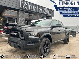 This Ram 1500 Classic Warlock, with a Regular Unleaded V-8 5.7 L/345 engine, features a 8-Speed Automatic w/OD transmission, and generates 20 highway/15 city L/100km. Find this vehicle with only 26 kilometers!  Ram 1500 Classic Warlock Options: This Ram 1500 Classic Warlock offers a multitude of options. Technology options include: 1 LCD Monitor In The Front, AM/FM/Satellite w/Seek-Scan, Clock, Voice Activation, Radio Data System and External Memory Control, GPS Antenna Input, Radio: Uconnect 3 w/5 Display, grated Voice Command w/Bluetooth.  Safety options include Tailgate/Rear Door Lock Included w/Power Door Locks, Variable Intermittent Wipers, 1 LCD Monitor In The Front, Power Door Locks w/Autolock Feature, Airbag Occupancy Sensor.  Visit Us: Find this Ram 1500 Classic Warlock at Muskoka Chrysler today. We are conveniently located at 380 Ecclestone Dr Bracebridge ON P1L1R1. Muskoka Chrysler has been serving our local community for over 40 years. We take pride in giving back to the community while providing the best customer service. We appreciate each and opportunity we have to serve you, not as a customer but as a friend