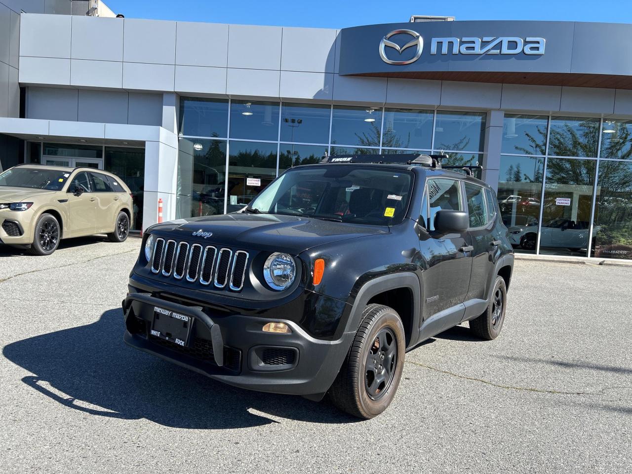 Low Mileage Jeep Renegade with features such as 4WD, Air Conditioning, Thule Roof Rack, Bluetooth, Reverse Camera, Power Group and much more, Accident Free, British Columbia Vehicle, Dealer Inspected, Dealer Serviced, Excellent Condition, Free CarFax Report, Low KM, Multi-Point Inspection, No Lien, Oil Changed, Vehicle Detailed, SO DONT WAIT TO COME ON INTO MIDWAY MAZDA TO BOOK A TEST DRIVE TODAY. Our team is professional; MVSABC Certified and we offer a no pressure environment. Finding the right vehicle at the right price, we are here to help!

- Mechanically inspected by our Licensed Mazda Master Technicians  
- This vehicle is Carfax Verified, We have nothing to hide  
- Vehicle includes Warranty at this price  
- Price subject to $599 documentation fee 
- Got a vehicle to trade? Drive it in and have our Professional Appraisers look at it!  
- Financing Available. Not sure about your credit approval? No problem, APPLY ONLINE TODAY!  
- Professional, MVSABC Certified and Friendly staff are ready to Serve you!  
- Extended Warranty is available on all of our pre-owned inventory, just ask us for details!  

We have a huge variety of Pre-Owned Nissan, Honda, Toyota, Chrysler, Dodge, Subaru, Mazda, Kia, Hyundai, Ford, Lincoln, Infiniti, Fiat, Suzuki, Chevrolet, Pontiac, Jeep, GMC, Saturn, Lexus, Volkswagen, Mitsubishi Cars, Minivans, Trucks and SUV to choose from!  MIDWAY MAZDA is a family owned business that has been serving White Rock, Surrey, Burnaby, Richmond, Vancouver and Langley since 1986. At Midway Mazda we dont just sell new Mazda models such as the MAZDA3, CX-3, CX30, CX-5, MAZDA5, MAZDA6 and CX-9...We dont just offer a fantastic selection of used cars... And we certainly dont just offer high-caliber Mazda service. Rather, at Midway Mazda, we take the time to get to know each and every driver we meet. It doesnt matter if youre from Burnaby, Richmond, Vancouver or Langley; we get to know your driving style, needs, desires and maintenance habits. For people looking to buy a car, this means an amiable, pressure-free environment. Rather than push cars, Midway Mazda suggests the ones that will best meet your lifestyle and budget...For people who might not have the best memory and/or diligence when it comes to getting their new Mazda or used car serviced, we help make sure you stay on track so you can get every last mile paid for. Midway Mazda even has drivers backs covered in the event of an accident, thanks to our state-of-the-art Mazda service center and expert staff who are continuously training on the latest repairs and tools of the trade. To learn more about how Midway Mazda is dedicated to making your life easier, please contact us. Or better yet, stop in and meet us in person at 3050 King George Blvd., Surrey, British Columbia, Canada. We hope to have the pleasure of meeting you soon. Dealer #8333