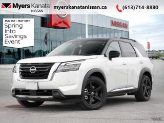 <b>Cooled Seats,  Bose Premium Audio,  HUD,  Wireless Charging,  Sunroof!</b><br> <br> <br> <br>  With amazing style and even better capability, this 2024 Nissan Pathfinder is as cool as it looks. <br> <br>With all the latest safety features, all the latest innovations for capability, and all the latest connectivity and style features you could want, this 2024 Nissan Pathfinder is ready for every adventure. Whether its the urban cityscape, or the backcountry trail, this 2024Pathfinder was designed to tackle it with grace. If you have an active family, they deserve all the comfort, style, and capability of the 2024 Nissan Pathfinder.<br> <br> This white/black SUV  has an automatic transmission and is powered by a  284HP 3.5L V6 Cylinder Engine.<br> <br> Our Pathfinders trim level is Platinum. This Pathfinder Platinum trim adds top of the line comfort features such as a heads-up display, Bose Premium Audio System, wireless Apple CarPlay and Android Auto, heated and cooled quilted leather trimmed seats, and heated second row captains chairs. This family SUV is ready for the city or the trail with modern features such as NissanConnect with navigation, touchscreen, and voice command, Apple CarPlay and Android Auto, paddle shifters, Class III towing equipment with hitch sway control, automatic locking hubs, a 120V outlet, alloy wheels, automatic LED headlamps, and fog lamps. Keep your family safe and comfortable with a heated leather steering wheel, driver memory settings, a dual row sunroof, a proximity key with proximity cargo access, smart device remote start, power liftgate, collision mitigation, lane keep assist, blind spot intervention, front and rear parking sensors, and a 360-degree camera. This vehicle has been upgraded with the following features: Cooled Seats,  Bose Premium Audio,  Hud,  Wireless Charging,  Sunroof,  Navigation,  Heated Seats. <br><br> <br/>    6.49% financing for 84 months. <br> Payments from <b>$988.89</b> monthly with $0 down for 84 months @ 6.49% APR O.A.C. ( Plus applicable taxes -  $621 Administration fee included. Licensing not included.    ).  Incentives expire 2024-05-31.  See dealer for details. <br> <br><br> Come by and check out our fleet of 50+ used cars and trucks and 90+ new cars and trucks for sale in Kanata.  o~o