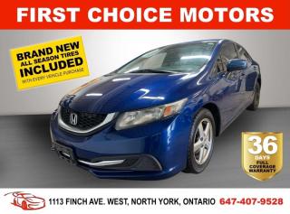 Welcome to First Choice Motors, the largest car dealership in Toronto of pre-owned cars, SUVs, and vans priced between $5000-$15,000. With an impressive inventory of over 300 vehicles in stock, we are dedicated to providing our customers with a vast selection of affordable and reliable options. <br><br>Were thrilled to offer a used 2015 Honda Civic LX, blue color with 192,000km (STK#6320) This vehicle was $13990 NOW ON SALE FOR $11990. It is equipped with the following features:<br>- Automatic Transmission<br>- Heated seats<br>- Bluetooth<br>- Reverse camera<br>- Power windows<br>- Power locks<br>- Power mirrors<br>- Air Conditioning<br><br>At First Choice Motors, we believe in providing quality vehicles that our customers can depend on. All our vehicles come with a 36-day FULL COVERAGE warranty. We also offer additional warranty options up to 5 years for our customers who want extra peace of mind.<br><br>Furthermore, all our vehicles are sold fully certified with brand new brakes rotors and pads, a fresh oil change, and brand new set of all-season tires installed & balanced. You can be confident that this car is in excellent condition and ready to hit the road.<br><br>At First Choice Motors, we believe that everyone deserves a chance to own a reliable and affordable vehicle. Thats why we offer financing options with low interest rates starting at 7.9% O.A.C. Were proud to approve all customers, including those with bad credit, no credit, students, and even 9 socials. Our finance team is dedicated to finding the best financing option for you and making the car buying process as smooth and stress-free as possible.<br><br>Our dealership is open 7 days a week to provide you with the best customer service possible. We carry the largest selection of used vehicles for sale under $9990 in all of Ontario. We stock over 300 cars, mostly Hyundai, Chevrolet, Mazda, Honda, Volkswagen, Toyota, Ford, Dodge, Kia, Mitsubishi, Acura, Lexus, and more. With our ongoing sale, you can find your dream car at a price you can afford. Come visit us today and experience why we are the best choice for your next used car purchase!<br><br>All prices exclude a $10 OMVIC fee, license plates & registration  and ONTARIO HST (13%)