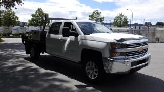 2015 Chevrolet Silverado 3500HD Crew Cab 4WD Flat Deck, 6.0L, 4 door, automatic, 4WD, 4-Wheel ABS, cruise control, air conditioning, comes with cruise control, child mode, phone connectivity, onstar navigation, beg light, front and rear defroster, trailer brake adjustment, 4 WD Selector, Onstar SoS, 12V output, usb output, AM/FM radio, CD player, navigation aid, power door locks, power windows, power mirrors, white exterior, grey interior, cloth. Measurements: Flat deck length 7 foot 8.5 foot width.(All the measurements Are deemed to be true but are not guaranteed). Certification and Decal valid until May 2024. $31,540.00 plus $375 processing fee, $31,915.00 total payment obligation before taxes.  Listing report, warranty, contract commitment cancellation fee, financing available on approved credit (some limitations and exceptions may apply). All above specifications and information is considered to be accurate but is not guaranteed and no opinion or advice is given as to whether this item should be purchased. We do not allow test drives due to theft, fraud and acts of vandalism. Instead we provide the following benefits: Complimentary Warranty (with options to extend), Limited Money Back Satisfaction Guarantee on Fully Completed Contracts, Contract Commitment Cancellation, and an Open-Ended Sell-Back Option. Ask seller for details or call 604-522-REPO(7376) to confirm listing availability.