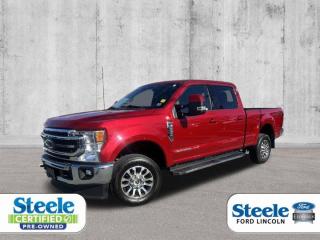 Odometer is 31430 kilometers below market average!Red2020 Ford F-350SD Lariat4WD 10-Speed Automatic Power Stroke 6.7L V8 DI 32V OHV TurbodieselVALUE MARKET PRICING!!, 4WD, AppLink/Apple CarPlay and Android Auto, Dual front impact airbags, Dual front side impact airbags, Heated door mirrors, Leather steering wheel, Memory seat, Pedal memory, Power door mirrors, Power driver seat, Power steering, Power windows, Rear step bumper, Remote keyless entry, SYNC 3 Communications & Entertainment System.Certified.Certification Program Details: 85 Point inspection Fluid Top Ups Brake Inspection Tire Inspection Oil Change Recall Check Copy Of Carfax ReportALL CREDIT APPLICATIONS ACCEPTED! ESTABLISH OR REBUILD YOUR CREDIT HERE. APPLY AT https://steeleadvantagefinancing.com/6198 We know that you have high expectations in your car search in Halifax. So if youre in the market for a pre-owned vehicle that undergoes our exclusive inspection protocol, stop by Steele Ford Lincoln. Were confident we have the right vehicle for you. Here at Steele Ford Lincoln, we enjoy the challenge of meeting and exceeding customer expectations in all things automotive.