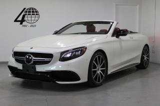 <p>Powerful luxurious, and LOADED with features, our 2017 S63 is an AMG convertible, with all-wheel drive, advanced luxury tech, and a 570 horsepower turbocharged V8! Optioned in Diamond White Metallic, this S-Class features a two-tone Bengal Red/black Designo leather interior with pinstripe piano lacquer wood trim and silver 20” forged AMG wheels.</p>

<p>High-end features and tech further include AMG Adaptive Sport air suspension, AMG Performance 4matic+, Keyless Go with soft-close doors, Night View Assist, a Burmester sound system, heated/cooled/massaging multi-contour front seats with active support and Airscarf, AMG Night Package styling, Air Balance package, Swarovski Crystal LED headlights, adjustable drive modes, heated steering, Distronic cruise control, ambient interior lighting, a heads-up display, and so much more.</p>

<p>World Fine Cars Ltd. has been in business for over 40 years and maintains over 90 pre-owned vehicles in inventory at all times. Every certified retailed vehicle will have a 3 Month 3000 KM POWERTRAIN WARRANTY WITH SEALS AND GASKETS COVERAGE, with our compliments (conditions apply please contact for details). CarFax Reports are always available at no charge. We offer a full service center and we are able to service everything we sell. With a state of the art showroom including a comfortable customer lounge with WiFi access. We invite you to contact us today 1-888-334-2707 www.worldfinecars.com</p>