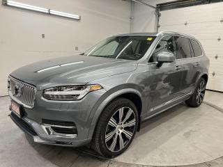 ONLY 21,000 KMS!! LOADED 316HP 7 PASSENGER T6 INSCRIPTION! Panoramic sunroof, leather, heated/cooled front w/ heated rear seats, 360 camera w/ front & rear park sensors, collision warning, lane-keep assist, road-sign information, blind spot monitor, adaptive cruise control, heads-up display, navigation, premium Bowers & Wilkins audio, 21-in alloys, heated steering, Apple CarPlay/Android Auto, quad-zone climate control, rear sunshades, ambient lighting, full power group incl. power seats w/ driver memory, garage door opener, auto headlights w/ auto highbeams and Sirius XM!