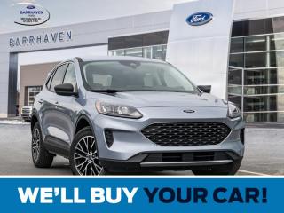 Efficient and energetic, our 2022 Ford Escape Plug-in Hybrid SE puts you on the road to adventure in Metallic! Powered by a 2.5 Litre 4 Cylinder and an Electric Motor supplying a combined 221hp to an electronically controlled CVT. This Front Wheel Drive SUV also has a 14.4kWh battery for an EV driving range of nearly 38miles, and it can return nearly approximately 5.9L/100km combined in gas-hybrid mode. Fierce and functional, our Escape brings you bold details like a black-mesh grille, molded-in skid plates, aggressive black lower-body cladding, dual chrome-tipped exhaust outlets, and alloy wheels.    Our athletic SE cabin is comfortable and refined with supportive heated cloth seats, a folding second row, a heated multifunction steering wheel, dual-zone automatic climate control, cruise control, and Intelligent Access with pushbutton ignition. Exclusive SYNC technology is at your service for infotainment, complete with an 8-inch touchscreen, voice recognition, Android Auto/Apple CarPlay, FordPass Connect WiFi compatibility, Bluetooth, and a six-speaker sound system.    Fords Co-Pilot360 technologies such as a backup camera, automatic braking, a blind-spot monitor, lane-keeping assistance, forward collision warning, and rear cross-traffic alert help keep you moving safely. With all that and more, our Escape Plug-In Hybrid SE welcomes whatever the day may bring! Save this Page and Call for Availability. We Know You Will Enjoy Your Test Drive Towards Ownership!