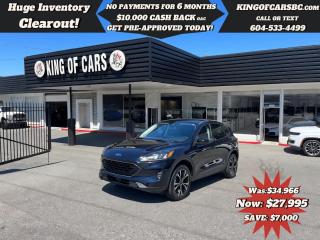 2021 FORD ESCAPE SE AWD (Stock # P214800)NAVIGATION, BACK UP CAMERA, HEATED SEATS, POWER SEATS, PRE-COLLISION BRAKING, ADAPTIVE CRUISE CONTROL, LANE ASSIST, BLIND SPOT DETECTION, CROSS TRAFFIC ALERT, KEYLESS GO, PUSH BUTTON START, DUAL CLIMATE CONTROL, APPLE CARPLAY, ANDROID AUTO, POWER TAILGATEBALANCE OF FORD FACTORY WARRANTYCALL US TODAY FOR MORE INFORMATION604 533 4499 OR TEXT US AT 604 360 0123GO TO KINGOFCARSBC.COM AND APPLY FOR A FREE-------- PRE APPROVAL -------STOCK # P214800PLUS ADMINISTRATION FEE OF $895 AND TAXESDEALER # 31301all finance options are subject to ....oac...