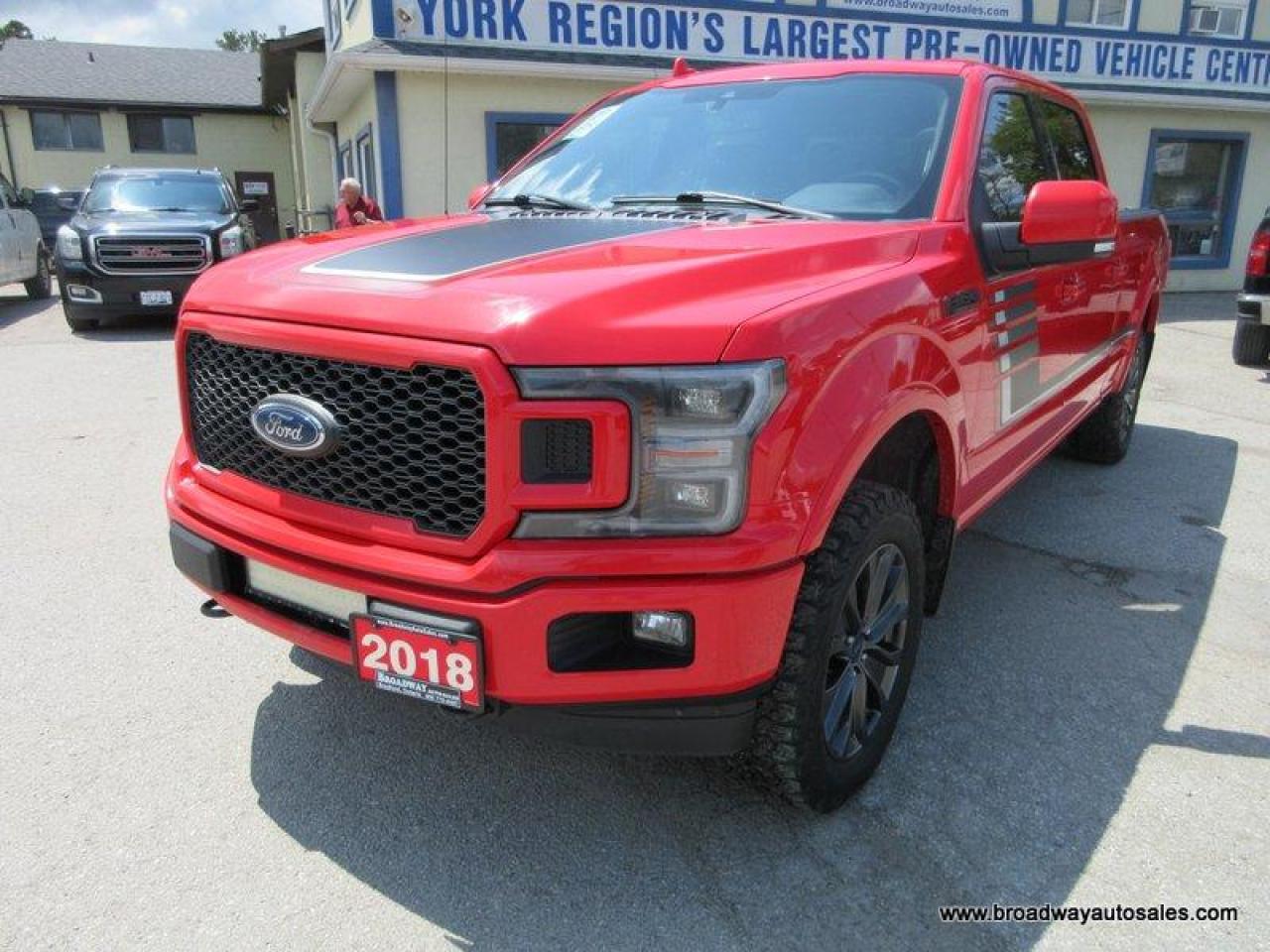 Used 2018 Ford F-150 LOADED LARIAT-EDITION 5 PASSENGER 5.0L - V8.. 4X4.. CREW-CAB.. SHORTY.. NAVIGATION.. LEATHER.. HEATED/AC SEATS.. BACK-UP CAMERA.. POWER PEDALS.. for sale in Bradford, ON