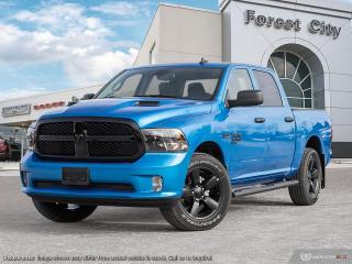 <b>Aluminum Wheels,  Heavy Duty Suspension,  Tow Package,  Power Mirrors,  Rear Camera!</b><br> <br>   This Ram 1500 Classic is a top contender in the full-size pickup segment thanks to a winning combination of a strong powertrain, a smooth ride and a well-trimmed cabin. <br> <br>The reasons why this Ram 1500 Classic stands above its well-respected competition are evident: uncompromising capability, proven commitment to safety and security, and state-of-the-art technology. From its muscular exterior to the well-trimmed interior, this 2023 Ram 1500 Classic is more than just a workhorse. Get the job done in comfort and style while getting a great value with this amazing full-size truck. <br> <br> This blue Crew Cab 4X4 pickup   has an automatic transmission and is powered by a  3.6L V6 24V MPFI DOHC engine.<br> <br> Our 1500 Classics trim level is Express. This Ram 1500 Express features upgraded aluminum wheels, front fog lamps and USB connectivity, along with a great selection of standard features such as class II towing equipment including a hitch, wiring harness and trailer sway control, heavy-duty suspension, cargo box lighting, and a locking tailgate. Additional features include heated and power adjustable side mirrors, UCconnect 3, cruise control, air conditioning, vinyl floor lining, and a rearview camera. This vehicle has been upgraded with the following features: Aluminum Wheels,  Heavy Duty Suspension,  Tow Package,  Power Mirrors,  Rear Camera. <br><br> View the original window sticker for this vehicle with this url <b><a href=http://www.chrysler.com/hostd/windowsticker/getWindowStickerPdf.do?vin=3C6RR7KG6PG577466 target=_blank>http://www.chrysler.com/hostd/windowsticker/getWindowStickerPdf.do?vin=3C6RR7KG6PG577466</a></b>.<br> <br>To apply right now for financing use this link : <a href=https://www.forestcitydodge.ca/finance-center/ target=_blank>https://www.forestcitydodge.ca/finance-center/</a><br><br> <br/> Weve discounted this vehicle $970. 5.99% financing for 96 months.  Incentives expire 2023-10-02.  See dealer for details. <br> <br><br> Forest City Dodge proudly serves clients in London ON, St. Thomas ON, Woodstock ON, Tilsonburg ON, Strathroy ON, and the surrounding areas. Formerly known as Southwest Chrysler, Forest City Dodge has become a local automotive leader that takes pride in providing a transparent car buying experience and exceptional customer service throughout the dealership. </br>

<br> If you are looking to finance a vehicle, our finance department are seasoned professionals in ensuring that you get financing options that fits your budget and lifestyle. Regardless of your credit situation, our finance team will work hard to get you approved for a vehicle youre comfortable with in no time. We also offer a dedicated service department thats always ready to attend your needs. Our factory trained technicians will help keep your vehicle in the best shape possible so that your vehicle gets the most out of its lifespan. </br>

<br> We have a strong and committed team with many years of experience satisfying our customers needs. Feel free to browse our inventory online, request more information about our vehicles, or inquire about financing. Visit us today at or contact us now with any questions or concerns! </br>
<br> Come by and check out our fleet of 80+ used cars and trucks and 190+ new cars and trucks for sale in London.  o~o